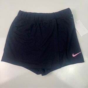Girls Nike Skort Black with Pink Check Logo Sz 6X NWT